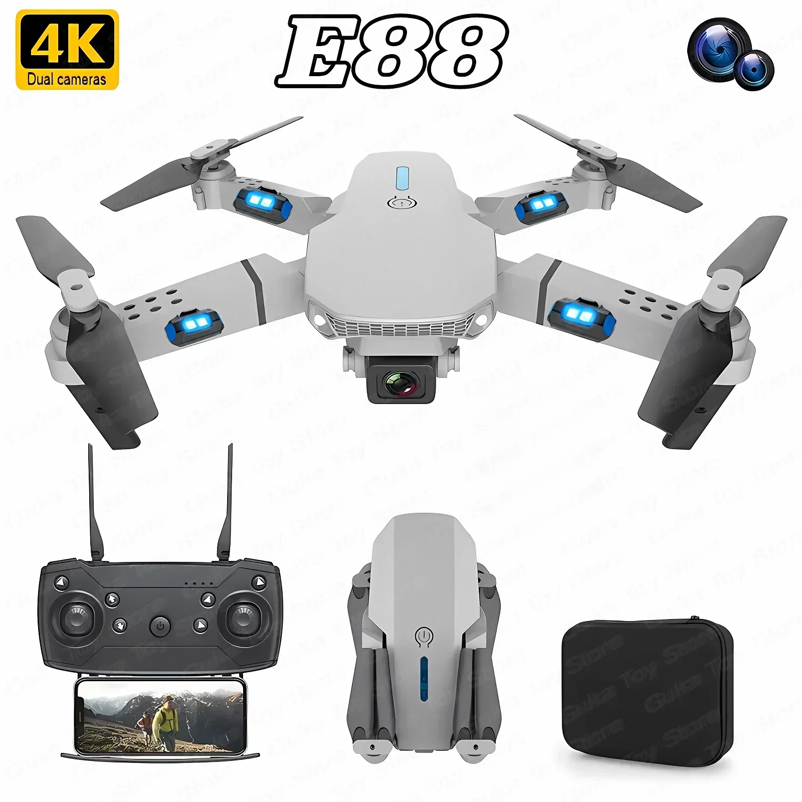 Drone E88 Pro WIFI FPV Grand A - Drone E88 Rc Quadcopter avis et prix